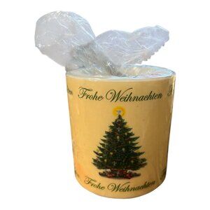 German Christmas Candle Frohe Weihnachten Tree Pillar Candle 3 Inch Made in EU